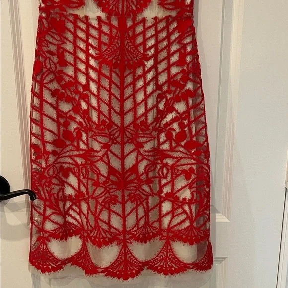 kate spade red lace dress Kate Spade Size 6 Sand Dune RARE Red Lace Shift Dress Sleeveless Cocktail EUC